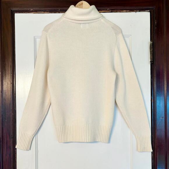 Bogner Vintage Cream Wool Turtleneck Sweater- Size Large, Quiet Luxury, Women's - Picture 4 of 5